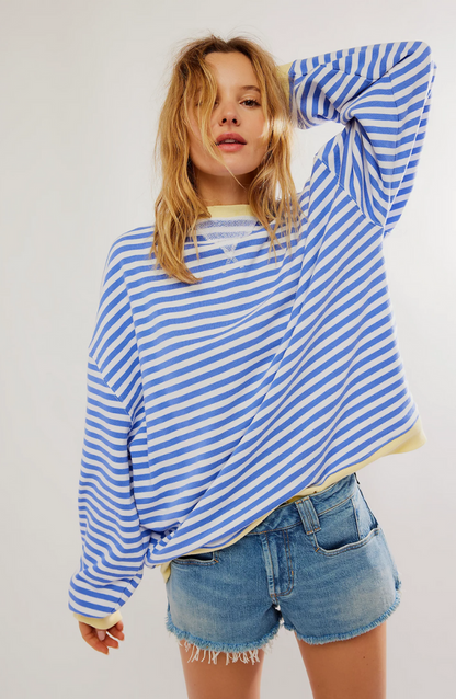 Women's Striped Oversized Pullover | Soft & Cozy Fabric | Vibrant Stripes | Relaxed Fit | Casual Sweater for All Seasons