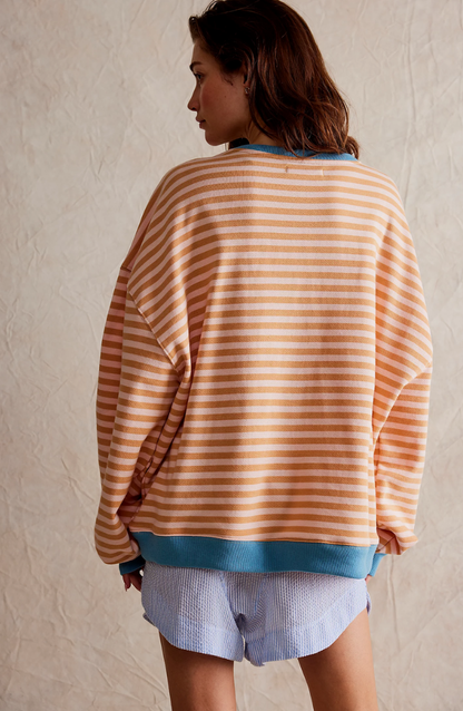 Women's Striped Oversized Pullover | Soft & Cozy Fabric | Vibrant Stripes | Relaxed Fit | Casual Sweater for All Seasons