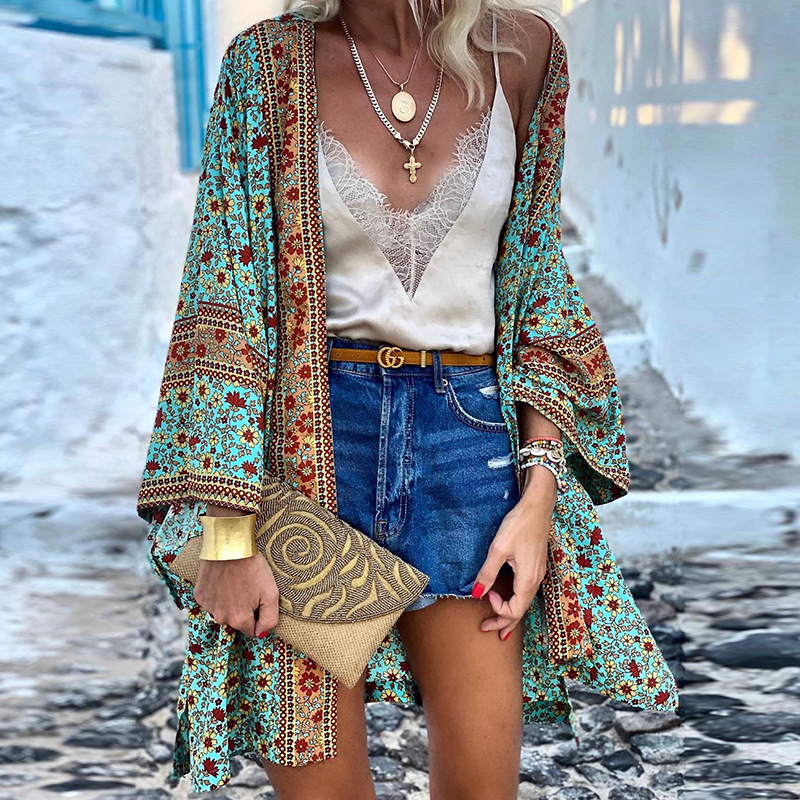 Women's Bohemian Loose Cardigan | Flared Sleeves | Open Front | Comfortable & Stylish