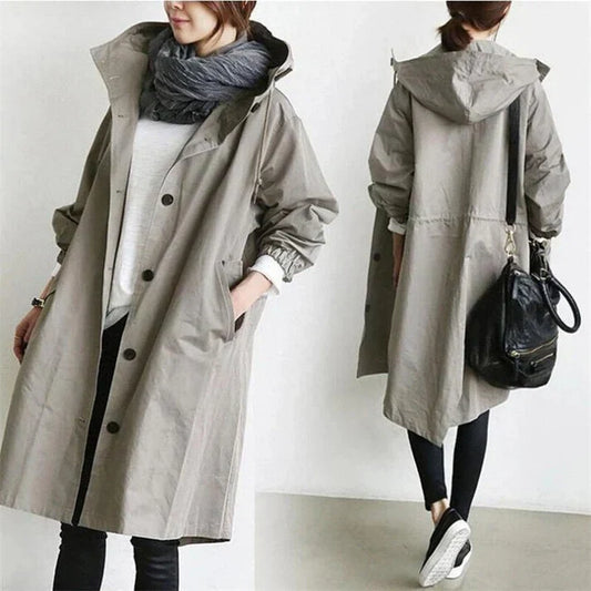 Women's Waterproof Hooded Trench Coat | Elegant & Functional | All-Weather Protection