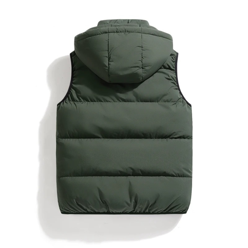 Men's Down Puffer Sleeveless Jacket | Removable Hood | Casual Outdoor Winter Jacket | Warm & Stylish