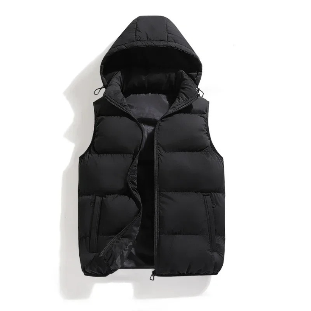 Men's Down Puffer Sleeveless Jacket | Removable Hood | Casual Outdoor Winter Jacket | Warm & Stylish