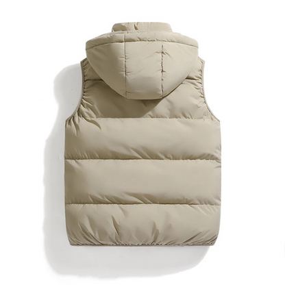 Men's Down Puffer Sleeveless Jacket | Removable Hood | Casual Outdoor Winter Jacket | Warm & Stylish