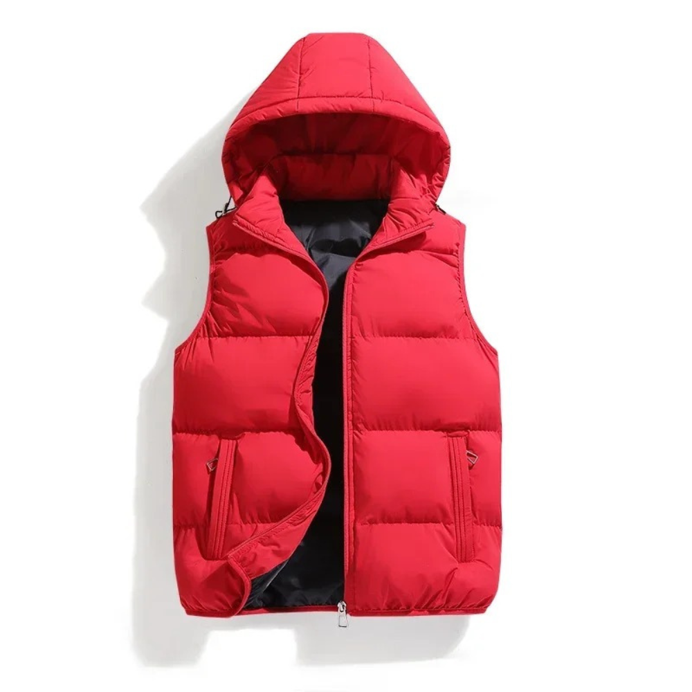 Men's Down Puffer Sleeveless Jacket | Removable Hood | Casual Outdoor Winter Jacket | Warm & Stylish