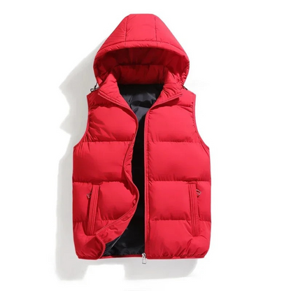 Men's Down Puffer Sleeveless Jacket | Removable Hood | Casual Outdoor Winter Jacket | Warm & Stylish