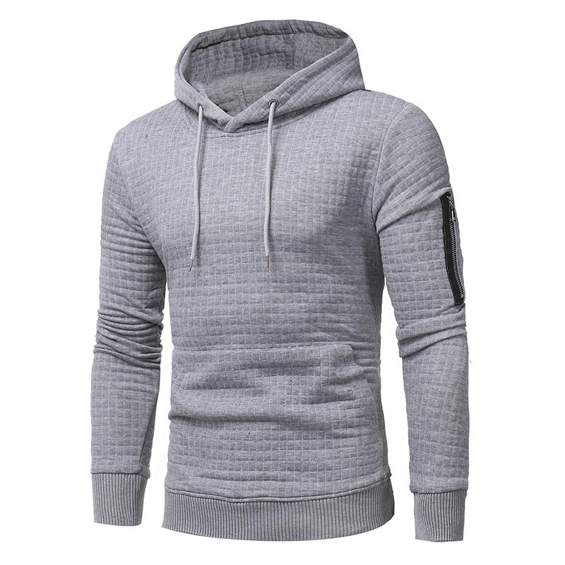 Men's Hooded Pullover Outwear Sweater | Zipper Detail | Ribbed Cuffs | Casual & Sportswear