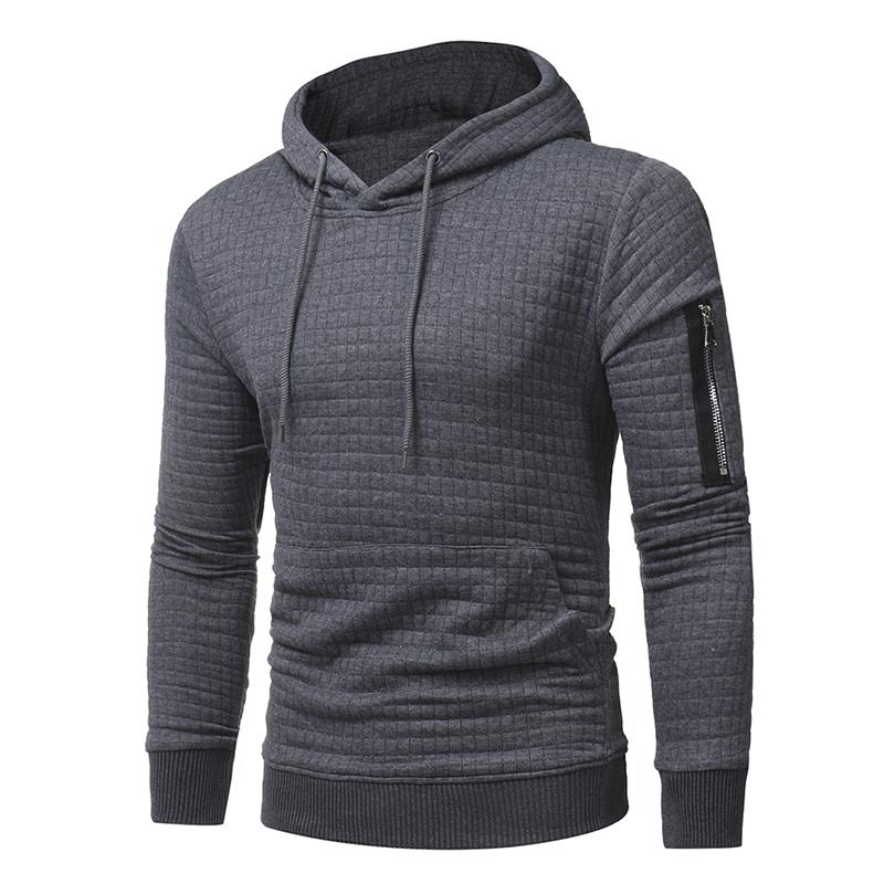 Men's Hooded Pullover Outwear Sweater | Zipper Detail | Ribbed Cuffs | Casual & Sportswear