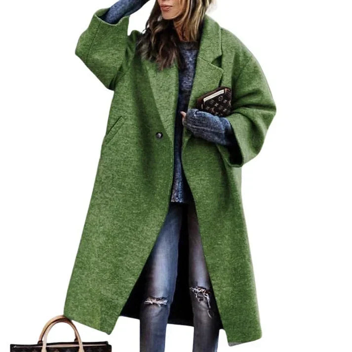 Women's Elegant Long Coat | Flattering Fit | Warm & Stylish | Timeless Outerwear