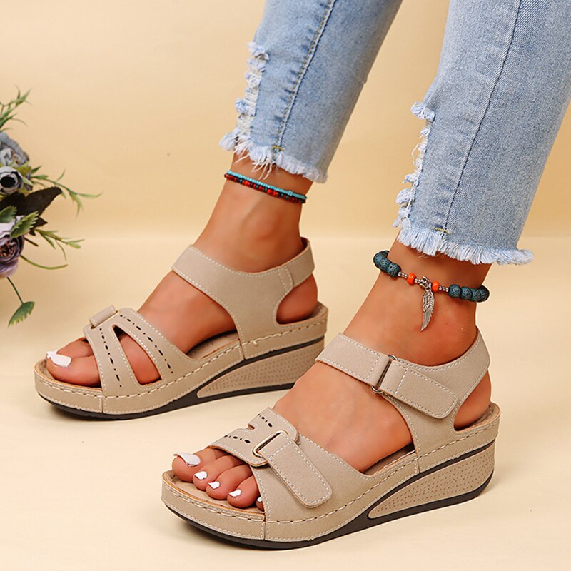 Women's Comfortable Wedge Sandals | Adjustable Velcro Closure | Breathable Design | Slip-Resistant Sole | For Women