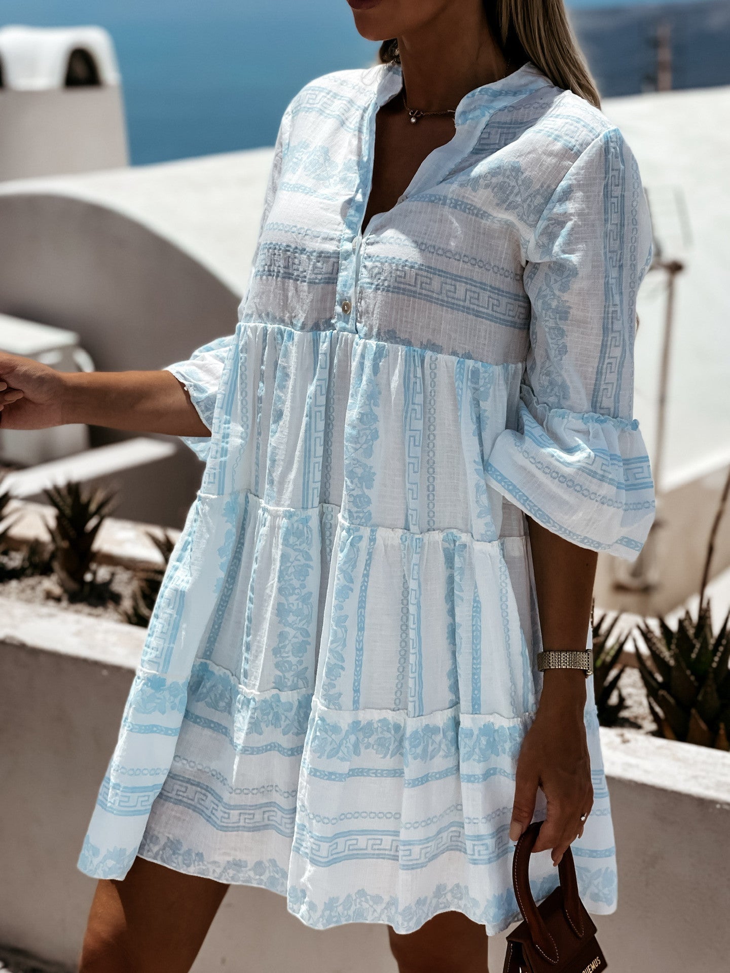 Women's Beautiful Airy Boho Dress | Flared Sleeves | Flattering Fit | Summer Beach Party Dress | For Women