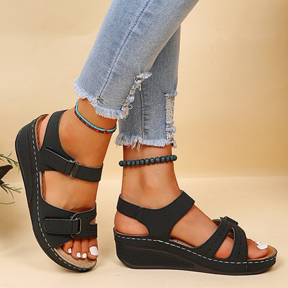 Women's Comfortable Wedge Sandals | Adjustable Velcro Closure | Breathable Design | Slip-Resistant Sole | For Women