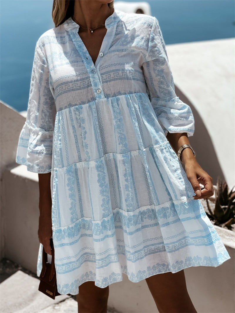 Women's Beautiful Airy Boho Dress | Flared Sleeves | Flattering Fit | Summer Beach Party Dress | For Women