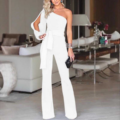 Women's Chic Evening-Wear Jumpsuit | Elegant Open Sleeve Design | Slim Fit | Perfect for Weddings and Parties