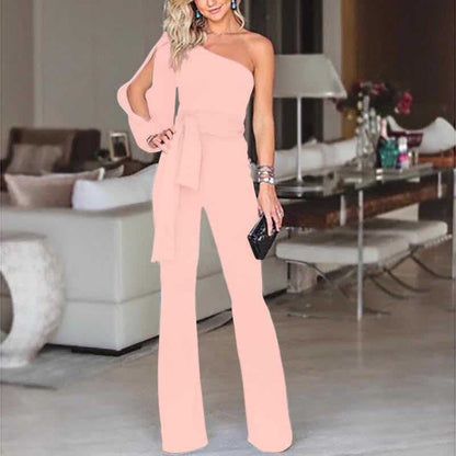 Women's Chic Evening-Wear Jumpsuit | Elegant Open Sleeve Design | Slim Fit | Perfect for Weddings and Parties