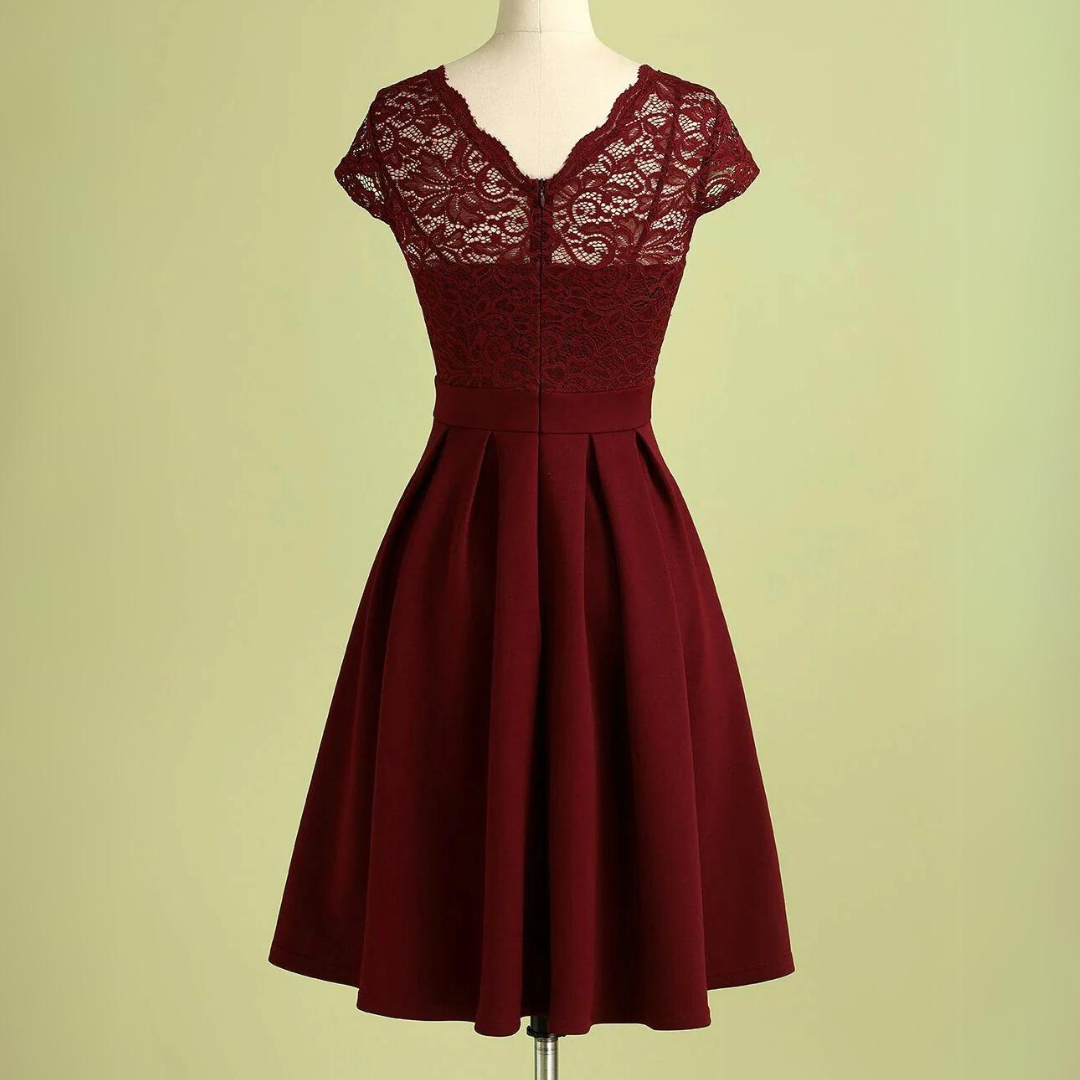 Women's Vintage Bordeaux Dress | Timeless Design | Elegant Fit | Evening & Formal Wear