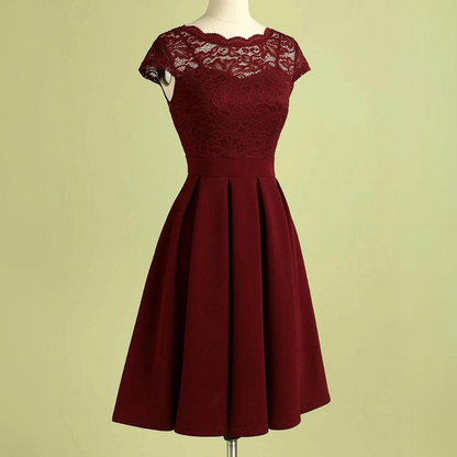 Women's Vintage Bordeaux Dress | Timeless Design | Elegant Fit | Evening & Formal Wear