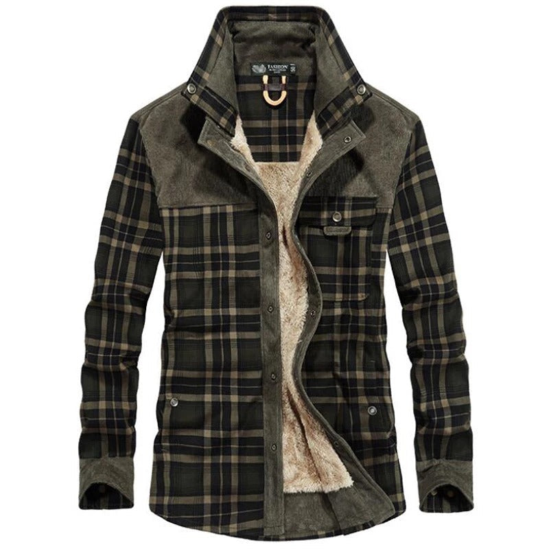 Men's Plaid Corduroy Admiral Jacket | Regular Fit | Warm & Stylish | Perfect for Outdoor & Casual Wear