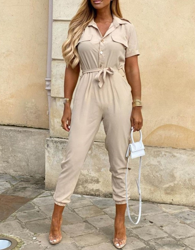 Women's Short Sleeves Jumpsuit | Flattering Fit | Casual & Versatile | For Women