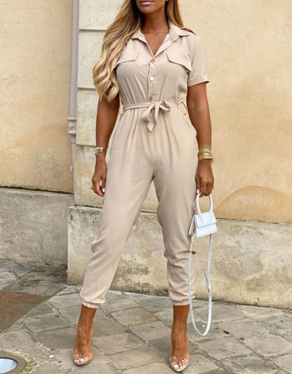 Women's Short Sleeves Jumpsuit | Flattering Fit | Casual & Versatile | For Women