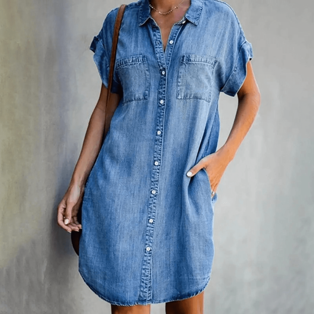 Women's Casual Shirt Dress | Loose Fit | Timeless Button-Down Style