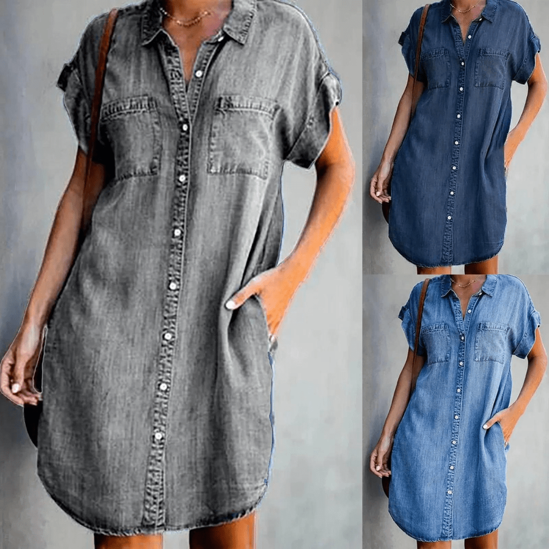 Women's Casual Shirt Dress | Loose Fit | Timeless Button-Down Style