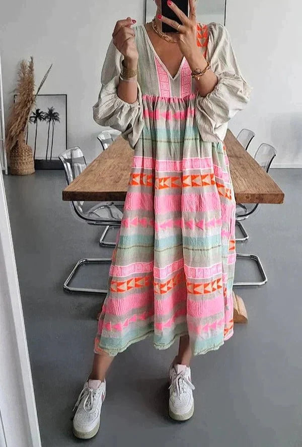 Women's Vibrant Loose Dress | Relaxed Fit | Lightweight & Breathable | Casual & Summer Wear