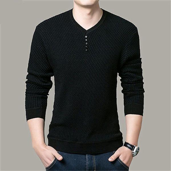 Men's V-Neck Classic Pullover | Soft & Comfortable | Casual & Versatile | Ideal for Everyday Wear