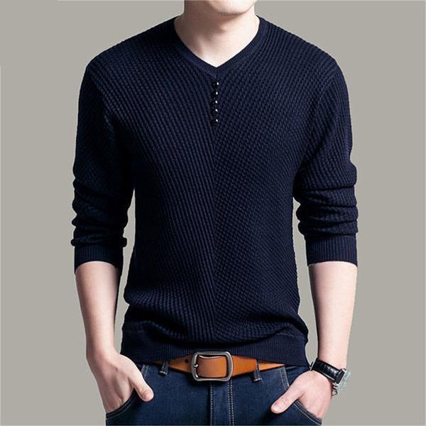 Men's V-Neck Classic Pullover | Soft & Comfortable | Casual & Versatile | Ideal for Everyday Wear