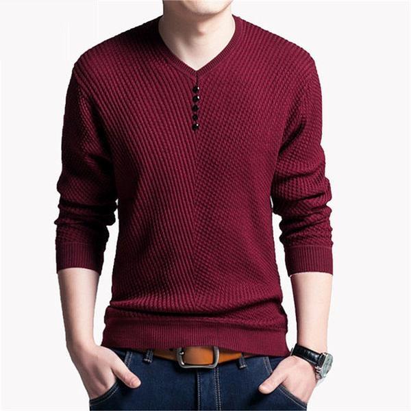 Men's V-Neck Classic Pullover | Soft & Comfortable | Casual & Versatile | Ideal for Everyday Wear