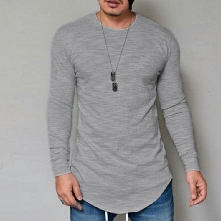 Men's Longline Long Sleeve Shirt | Slim Fit | Modern Hip-Hop Style | Versatile Colors | Casual & Chic | Ideal for Spring & Autumn