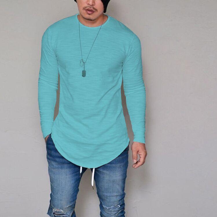 Men's Longline Long Sleeve Shirt | Slim Fit | Modern Hip-Hop Style | Versatile Colors | Casual & Chic | Ideal for Spring & Autumn