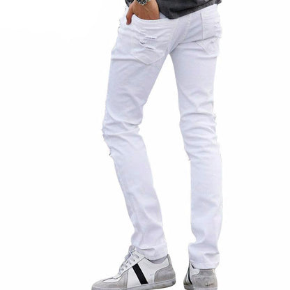 Men's Tattered White Ripped Jeans | Slim Fit | Trendy Casual Wear | Colour White | Comfortable & Breathable | For Men