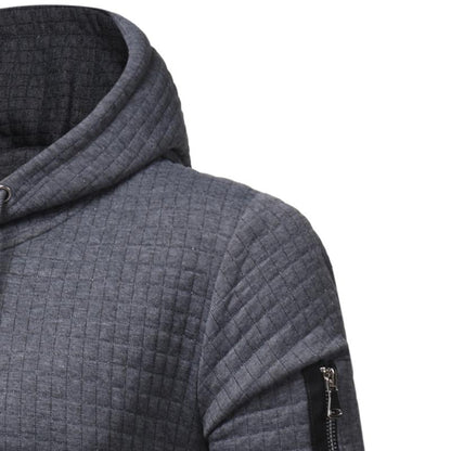 Men's Hooded Pullover Outwear Sweater | Zipper Detail | Ribbed Cuffs | Casual & Sportswear