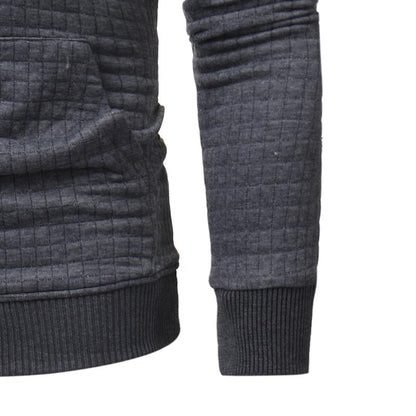 Men's Hooded Pullover Outwear Sweater | Zipper Detail | Ribbed Cuffs | Casual & Sportswear