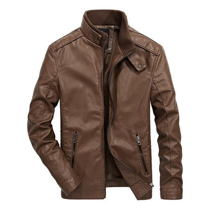 Men's Classic Motorcycle Bomber Jacket | Slim Fit | All-Season Outerwear | Stylish Lapel & Zipper Design | Men's Jacket