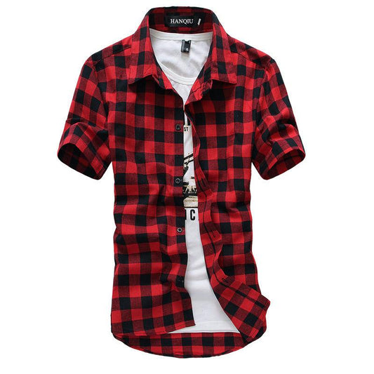 Men's Checkered Plaid-pattern Shirt | Slim Fit | Casual & Work Shirt | Versatile Style | For Men