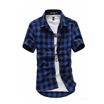 Men's Checkered Plaid-pattern Shirt | Slim Fit | Casual & Work Shirt | Versatile Style | For Men