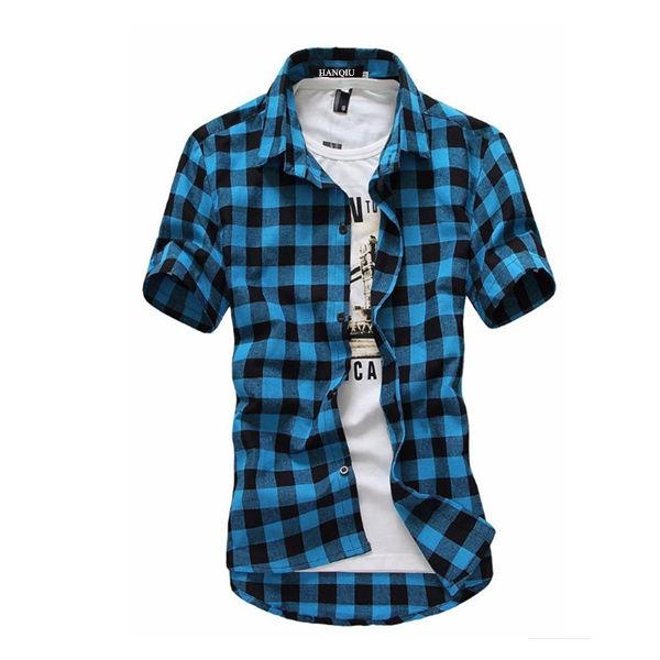 Men's Checkered Plaid-pattern Shirt | Slim Fit | Casual & Work Shirt | Versatile Style | For Men