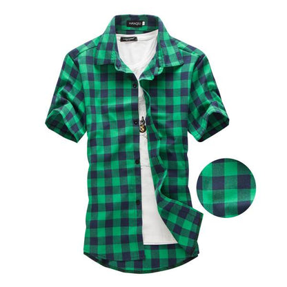 Men's Checkered Plaid-pattern Shirt | Slim Fit | Casual & Work Shirt | Versatile Style | For Men