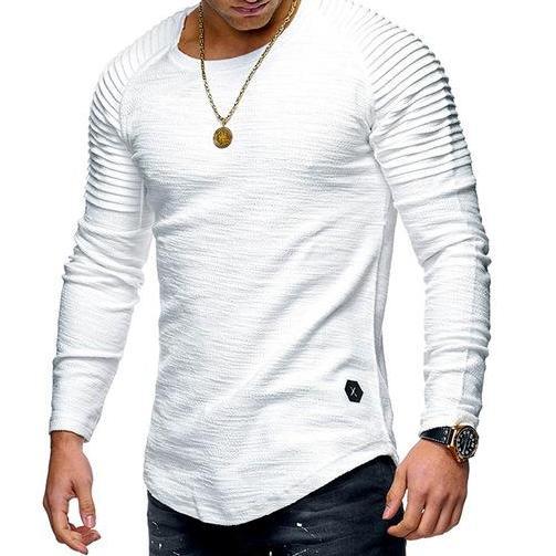 Men's Pleated Sleeves Long Shirt | Casual & Semi-Formal | Flattering Fit | Comfortable & Durable | Modern Design