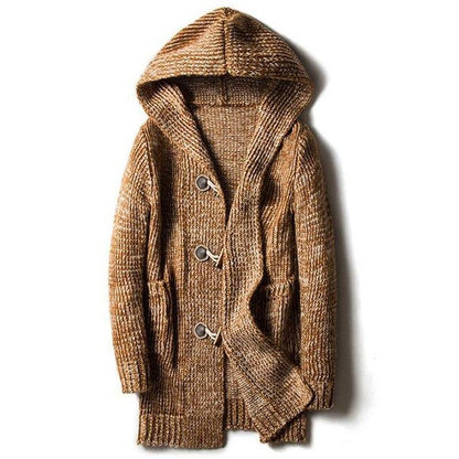 Men's Hooded Knit Cardigan Sweater | Oversized Fit | Comfortable & Versatile | Casual Layering Sweater for Men