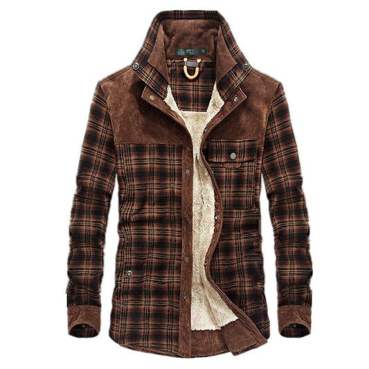 Men's Plaid Corduroy Admiral Jacket | Regular Fit | Warm & Stylish | Perfect for Outdoor & Casual Wear