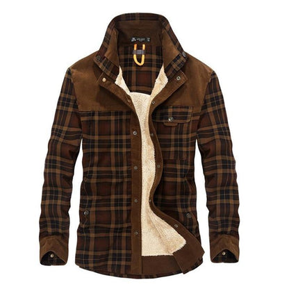 Men's Plaid Corduroy Admiral Jacket | Regular Fit | Warm & Stylish | Perfect for Outdoor & Casual Wear