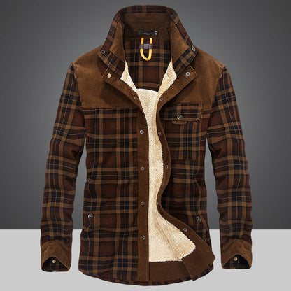 Men's Plaid Corduroy Admiral Jacket | Regular Fit | Warm & Stylish | Perfect for Outdoor & Casual Wear